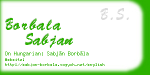 borbala sabjan business card