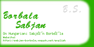 borbala sabjan business card